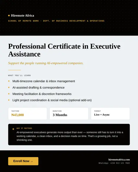 Professional Certificate In Executive Assistance