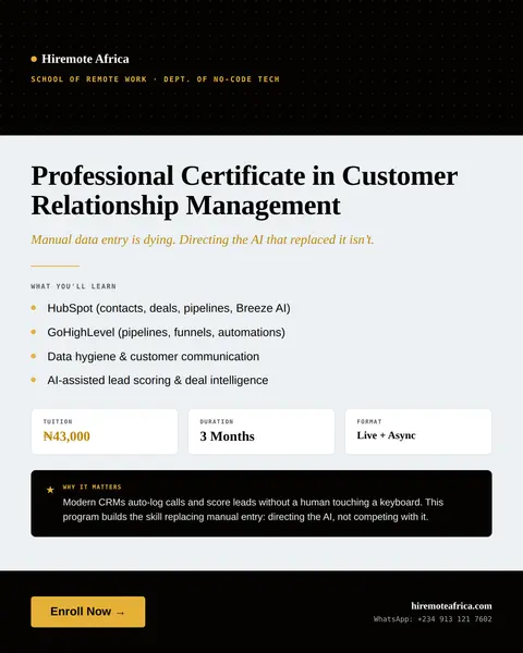 Professional Certificate In Customer Relationship Management