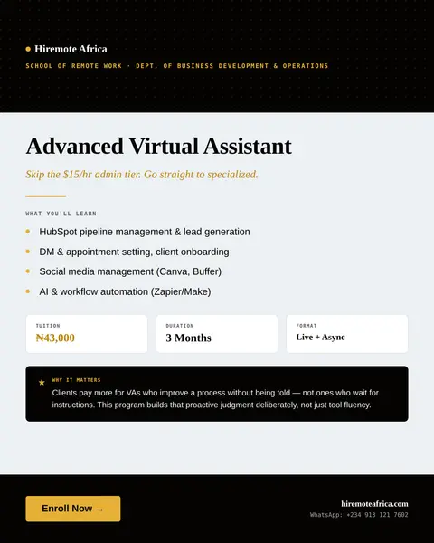 Professional Certificate In Advanced Virtual Assistance